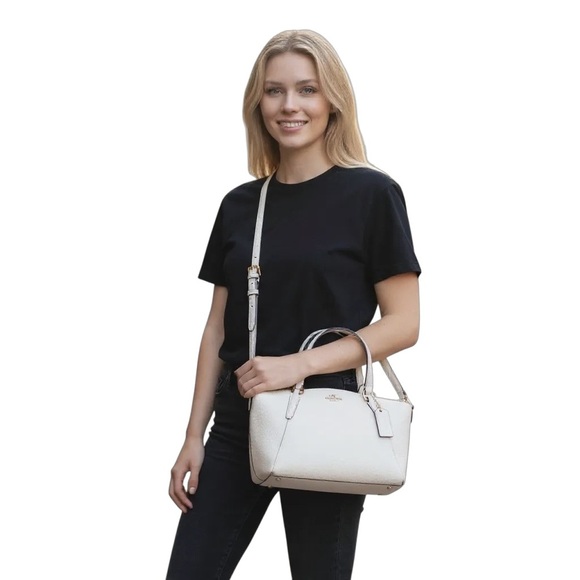 Coach Mini Kelsey Cream Crossbody Bag with Structured Design - Picture 10 of 10